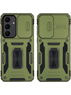 Sonique Ring Armor CamShield Back Cover Khaki (Samsung Galaxy S25 FE)