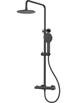 Στήλη ντους μαύρη με θερμοστατικό μίκτη Moon Shower 45309MB 45309MB