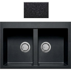 Crown Quadra Q-82 Ένθετος Νεροχύτης Γρανίτη Nero 79x50cm