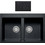 Crown Quadra Q-82 Ένθετος Νεροχύτης Γρανίτη Nero 79x50cm