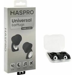 Ωτοασπίδες Haspro Universal Earplugs - Σιλικόνη Επαναχρησιμοποιήσιμες SNR 29dB - Μαύρες