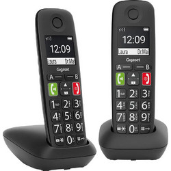 Gigaset E290 Ασύρματο Τηλέφωνο Σετ Duo για Ηλικιωμένους με Ανοιχτή Ακρόαση Μαύρο