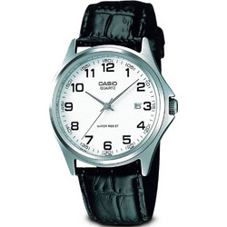 Casio Ανδρικό Ρολόι με Μαύρο Δερμάτινο Λουράκι MTP-1183E-7B