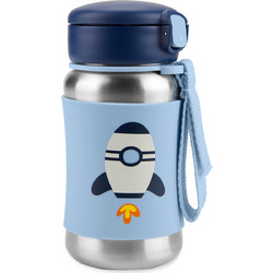 Skip Hop Zoo Spark Rocket Παιδικό Μπουκάλι Ανοξείδωτο BPA Free με Καλαμάκι Μπλε 350ml