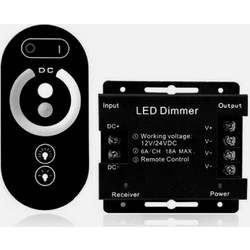 RP Dimmer LED Ταινίας 12/24VDC 18A - Touch RF Τηλεχειριστήριο, 3 Κανάλια & Μονόχρωμος