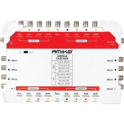 Πολυδιακόπτης multiswitch 9 εισόδων και 8 εξόδων (9x8) για 2 δορυφόρους και επίγεια κεραία AMIKO cascade - AS-50.10.003