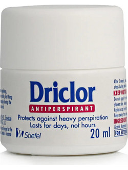 Driclor Solution Excessive Sweating Αποσμητικό Roll On 20ml