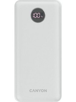 Canyon PB-2002 Power Bank 20000mAh 18W με 2 Θύρες USB-A & Θύρα USB-C Power Delivery White