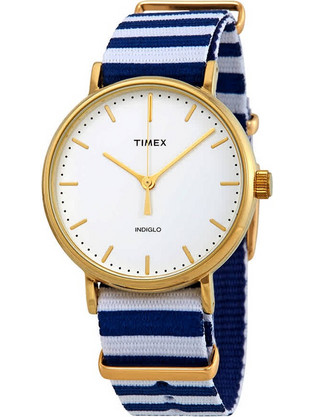 Timex Γυναικείο Ρολόι με Λευκό Υφασμάτινο Λουράκι TW2P91900