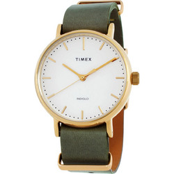 Timex Γυναικείο Ρολόι με Χακί Δερμάτινο Λουράκι TW2P98500
