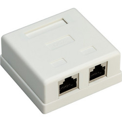 GOOBAY επιτοίχια πρίζα δικτύου 77635, 2 θύρες RJ45, CAT 6 STP, λευκή