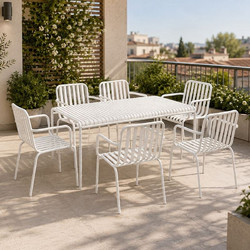 Woodwell Modial Σετ Τραπεζαρία Κήπου Μεταλλική Λευκό Ε5490,1S