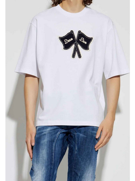 Dsquared2 T-shirt loose fit λευκό βαμβακερό