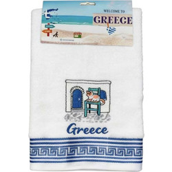 Πετσέτα ποτηρόπανο Souvenir με κέντημα - Σετ 12pcs - Greece - 416440