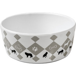 Glee Μπολ Μελαμίνης Λευκό Μπεζ Pattern M-900ml