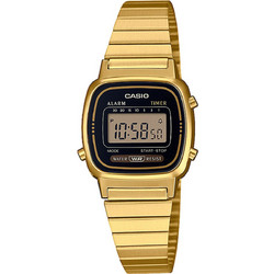 Casio Ψηφιακό Γυναικείο Ρολόι Χρονογράφος με Χρυσό Μεταλλικό Μπρασελέ LA670WEGA-1