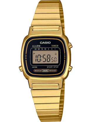 Casio Ψηφιακό Γυναικείο Ρολόι Χρονογράφος με Χρυσό Μεταλλικό Μπρασελέ LA670WEGA-1