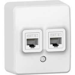 Aca Light MURATA ΔΙΠΛΗ ΠΡΙΖΑ ΔΙΚΤΥΟΥ ΕΠΙΤΟΙΧΗ 2XRJ45 CAT6 UTP ΛΕΥΚΗ IP20