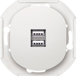 EON E6161.0 2xUSB Πρίζα Φόρτισης 2.1A 5V Χωρίς Πλαίσιο Κάλυψης EON Λευκή