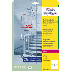 Αντικροβιακές Ετικέτες Διάφανες A4 (210x148mm) L8012REV-10
