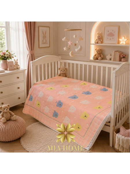MIA HOME ΚΟΥΒΕΡΛΙ ΒΡΕΦΙΚΟ ΠΟΛΥΧΡΩΜΑ ΑΡΚΟΥΔΑΚΙΑ 120x110 ΡΟΖ