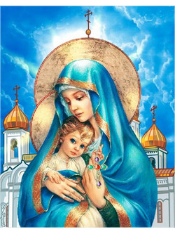 Olympus Diamond Painting Virgin mother and the child,Jesus Christ - Ψηφιδωτό Μωσαικό Παναγία και το βρέφος ο Ιησούς Χριστός 50X40