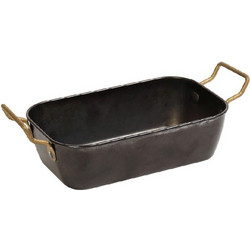 ANTIQUE STONEWASH BLACK ΜΠΩΛ ΣΕΡΒΙΡΙΣΜΑΤΟΣ ΟΡΘ. ΜΕ 2 ΛΑΒΕΣ SS18/10 16(22 INCL. HANDLES)X10X4,5CM
