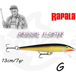 Rapala Original Floater Τεχνητό Δόλωμα Ψαράκι Συρτής 13cm 7gr G