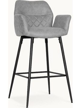 RAVENNA Σκαμπό Μπαρ Roxy Light Grey 55 x 55 x 105