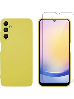 Redshield Samsung Galaxy A25 5G Silicone Yellow & Tempered Glass Θήκη Κινητού & Προστατευτικό Οθόνης