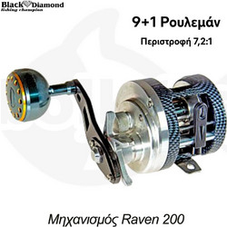 Black Diamond Raven 200 Μηχανισμός Ψαρέματος για Casting / Tai Rubber / Slow Jigging για Αριστερόχειρες