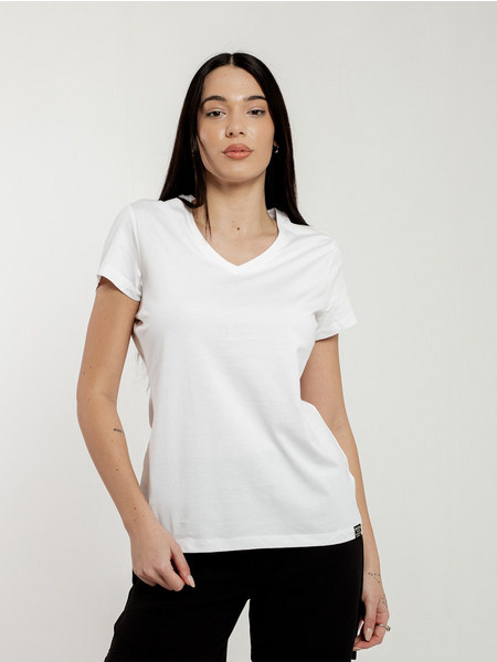 Be:Nation Essentials V Neck Tee 05112508-02 Λευκό