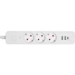Entac ESES1.5G3-1.5-SW-2UA1UC Πολύπριζο 3 Θέσεων με 2 USB-A, 1 USB-C, Διακόπτη και Καλώδιο 1.5m
