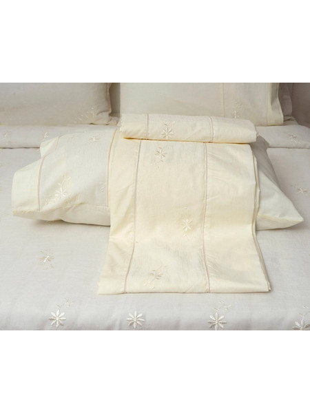 Σεντόνια Νυφικά Υπέρδιπλα Σετ Wedding Time 1021 Ecru Cotton Viopros (240x260) 4Τεμ