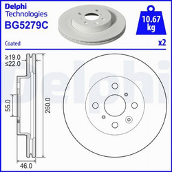 Delphi BG5279C - DELPHI ΔΙΣΚΟΠΛΑΚΕΣ 1τεμ