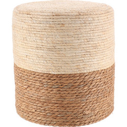 Σκαμπώ Πουφ Ξύλινο Bamboo Λευκό/Μπεζ Φ34x36cm MRShome DS-1392000