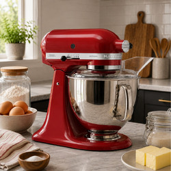 KitchenAid 5KSM125EER Κουζινομηχανή 300W με Ανοξείδωτο Κάδο 4.8lt