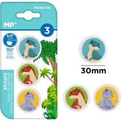 MP MP γόμα για μολύβι δεινόσαυροι PG154-06, 3τμχ PG154-06 PG154-06