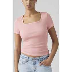 LEVI'S(R) Essential Square Neck Tee - Coral Blush, Garment Dyed
