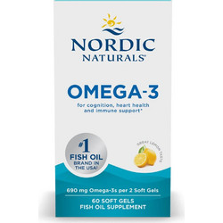 Nordic Naturals Omega 3 Ιχθυέλαιο 690mg Λεμόνι 60 Μαλακές Κάψουλες
