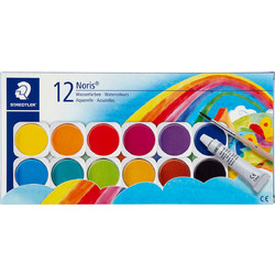 Staedtler - Noris Paint Box with Brush - 12 pcs Assorted (888 NC12)