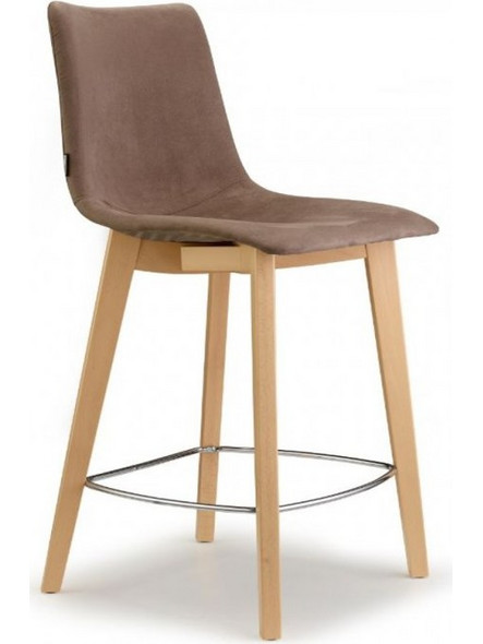 SCAB NATURAL ZEBRA POP BARSTOOL h. 68 (2813 FW T5 27 ) Σκαμπό μπαρ με ξύλινο πόδια - εδρα ντυμένη με ύφασμα