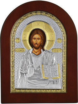 Ασημένια Εκκλησιαστική εικόνα Χριστός (15cm x 21cm) MA/E1107BX