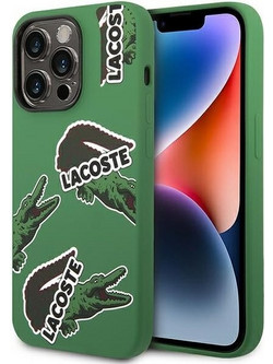 LACOSTE Iphone 14 Pro 6.1 Green Hardcase With Silicone And Allover Pattern Design - (LCHCP14LSON)