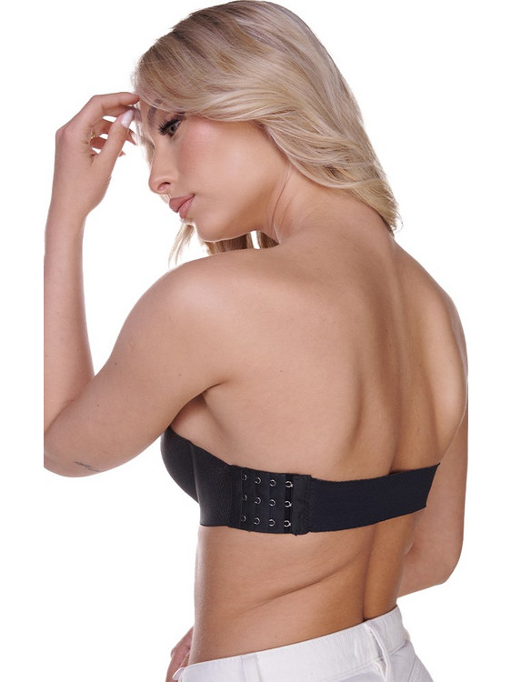 Σουτιέν strapless push-up χωρίς ραφές χωρίς μπανέλα με πλάτη σιλικόνης - Μαύρο