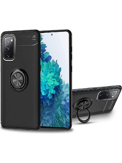 Ancus AutoFocus Shock Proof Ring Back Cover Black (Samsung Galaxy A02s)
