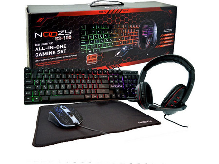 Noozy GS-100 Σετ Gaming Πληκτρολόγιο RGB Silver