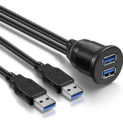 Ampire XUD200 Διπλό Καλώδιο Επέκτασης USB 3.0 2m (Τεμάχιο)