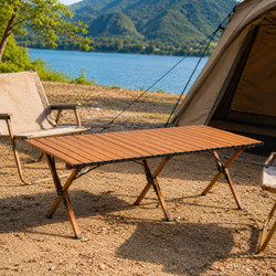 Πτυσσόμενο Τραπέζι Camping Μεταλλικό Ορθογώνιο Καφέ με Τσάντα Μεταφοράς 90x60x45cm - For Home