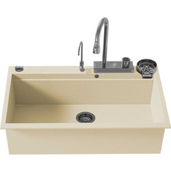 Sanitec Ultra Granite Quartz 850 Multi Ένθετος Νεροχύτης Γρανίτη Ματ Ocra 79x50cm